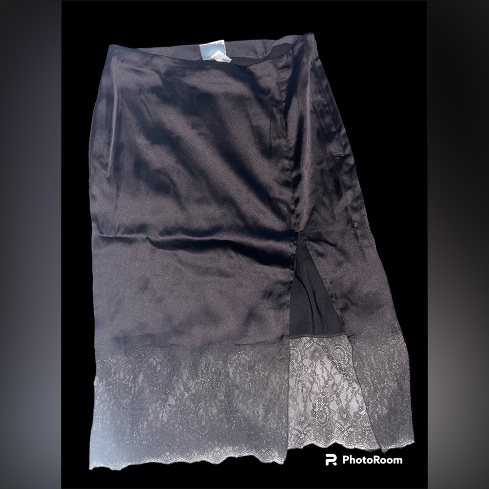 slip skirt with lace trim in the bottom